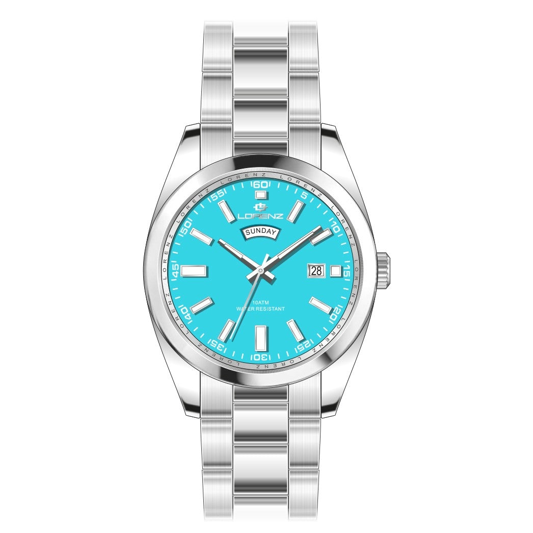 LORENZ 26208EE Date - Armbanduhr 42 mm Silber