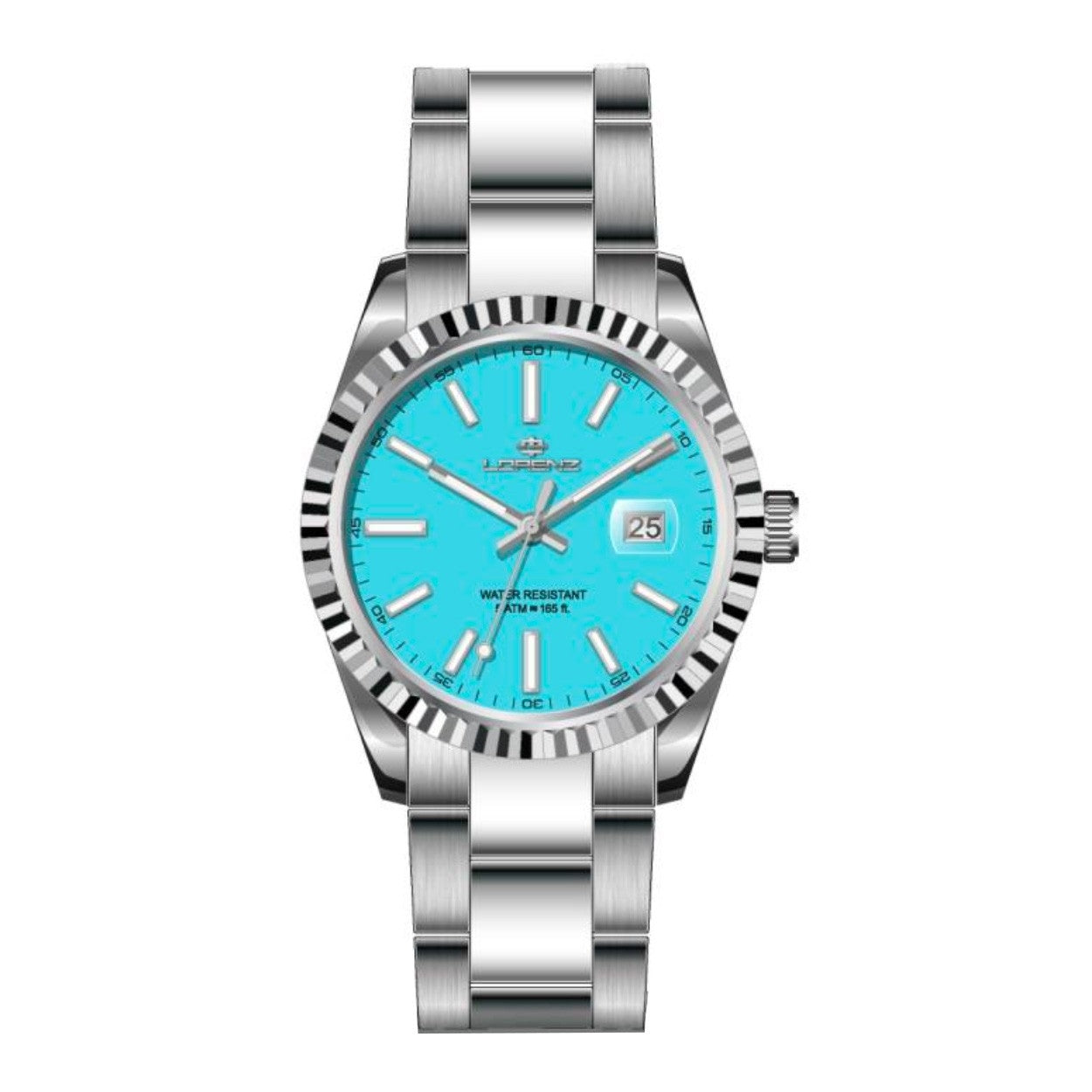 LORENZ 28187CC Date - Armbanduhr 41 mm Silber