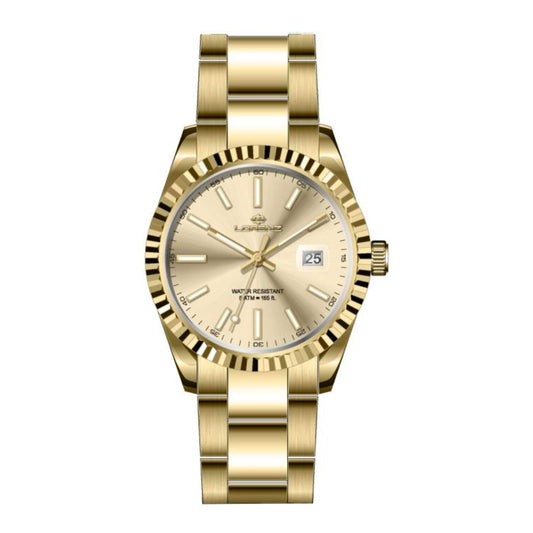 LORENZ 28187GG Date - Armbanduhr 41 mm Silber