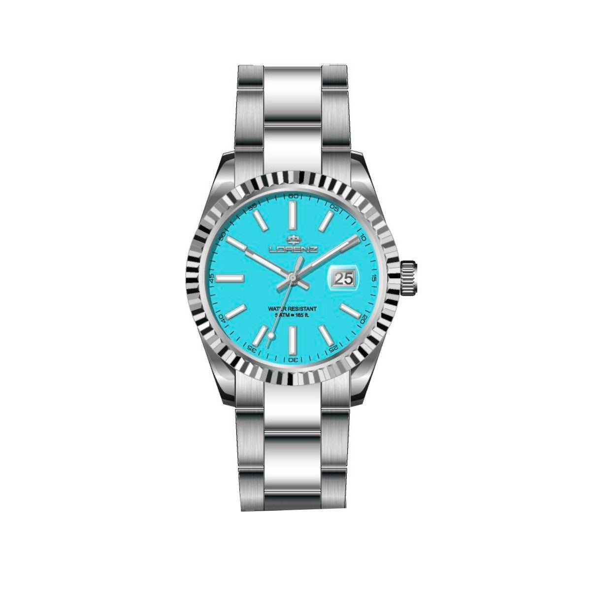 LORENZ 28190DD Date - Armbanduhr 32 mm Silber