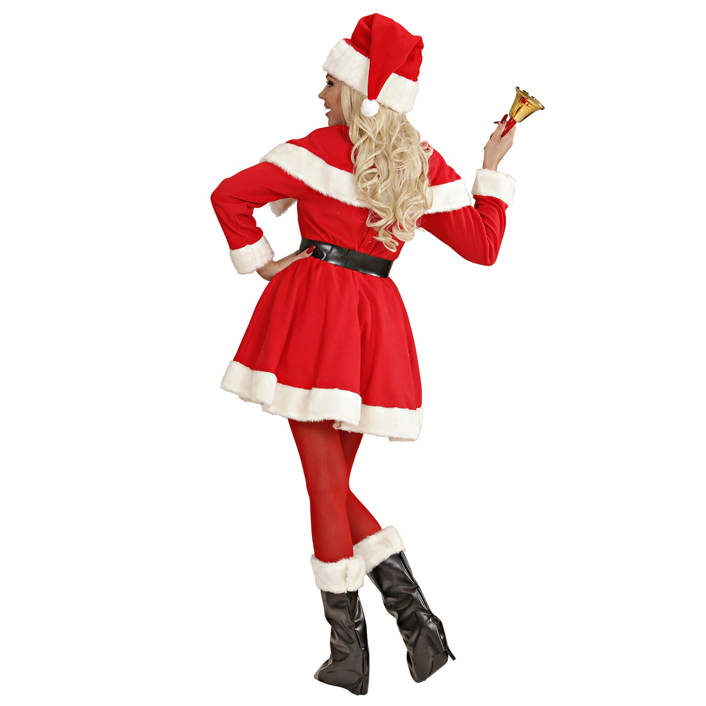 "LUXUS MISS SANTA" (Kleid, Gürtel,Mäntelchen, Stiefelüberzieher und Hut mit Plüschrand) – Ansicht 3
