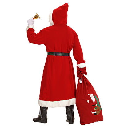 "LUXUS WEIHNACHTSMANN AUS DER ALTEN ZEIT" (Mantel mit Kapuze, Gürtel,Stiefelüberzieher mit Schnallen, Perücke, Bart mit Schnurrbart, Augenbrauen) – Ansicht 3