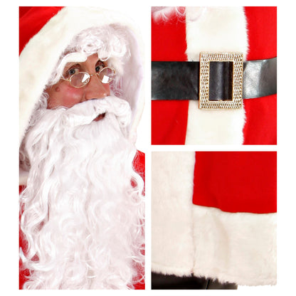 "LUXUS WEIHNACHTSMANN AUS DER ALTEN ZEIT" (Mantel mit Kapuze, Gürtel,Stiefelüberzieher mit Schnallen, Perücke, Bart mit Schnurrbart, Augenbrauen) – Ansicht 4