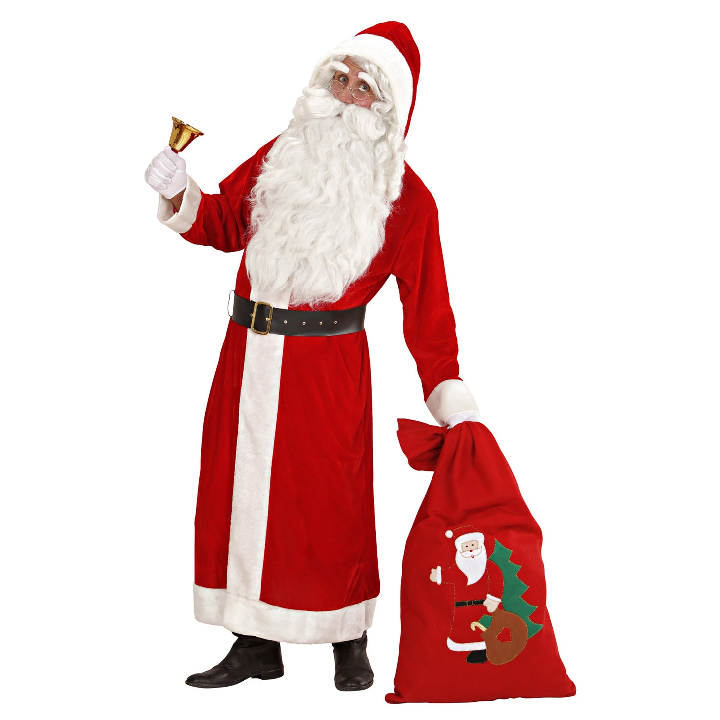 "LUXUS WEIHNACHTSMANN" aus Samt (Mantel mit Kapuze mit Plüschrand, Gürtel mit Schnalle) – Ansicht 3