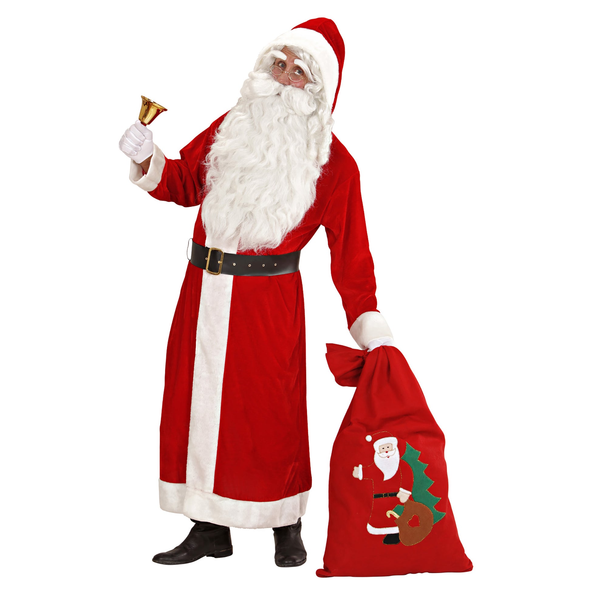 "LUXUS WEIHNACHTSMANN" aus Samt (Mantel mit Kapuze mit Plüschrand, Gürtel mit Schnalle) – Ansicht 3