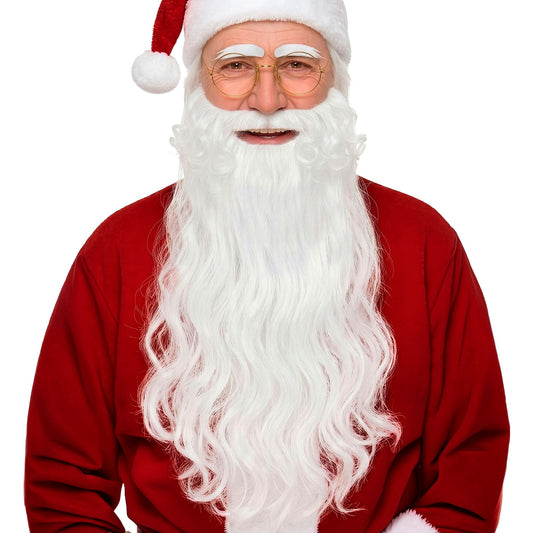 "LUXUS WEIHNACHTSMANN BART MIT SCHNURRBART UND AUGENBRAUEN" – Vorderansicht