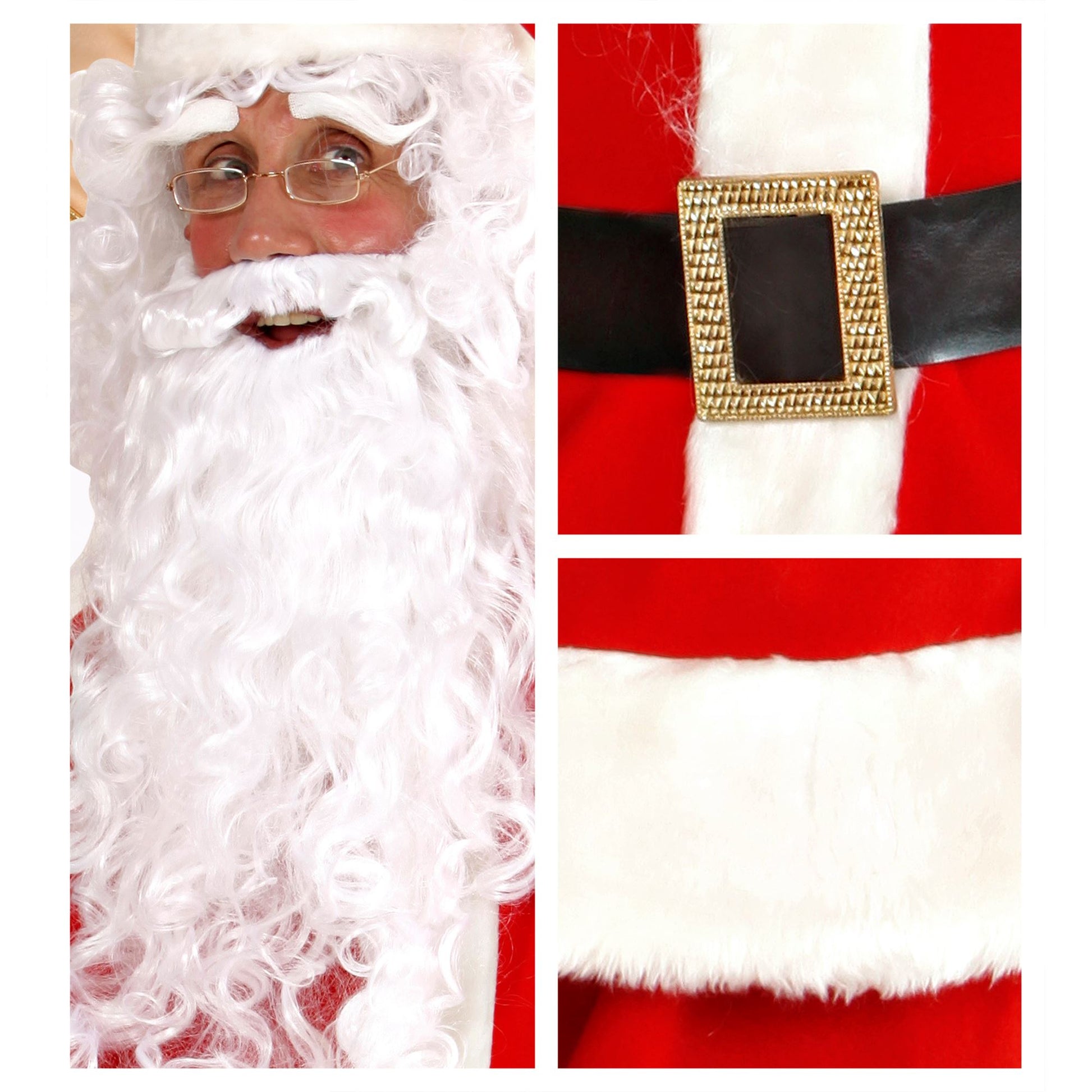 "LUXUS WEIHNACHTSMANN" (Kasack, Hose, Gürtel, Hut, Stiefelüberzieher,Perücke, Bart mit Schnurrbart, Augenbrauen) – Ansicht 4