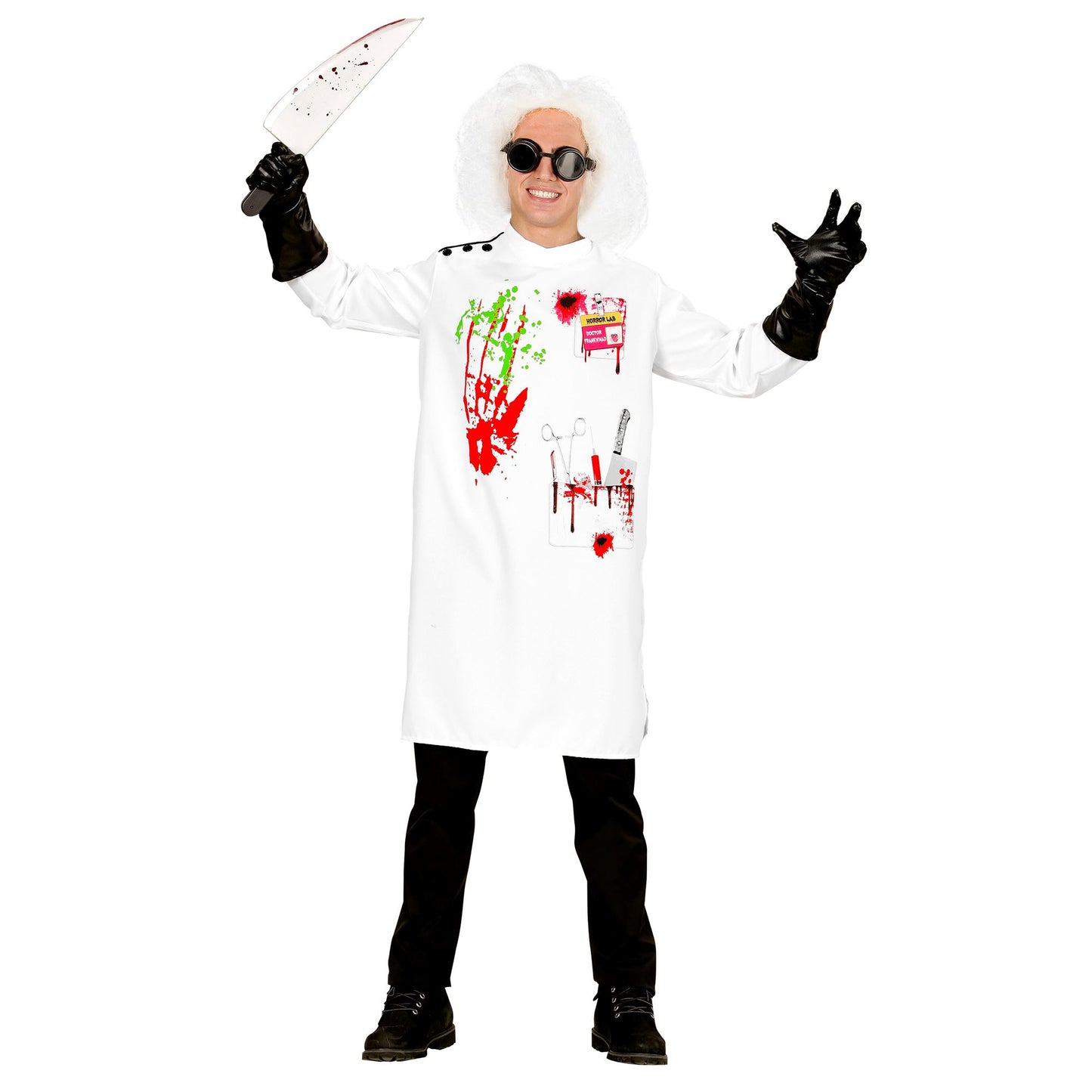 "MAD SCIENTIST" (Laborkittel, Handschuhe) – Detailansicht
