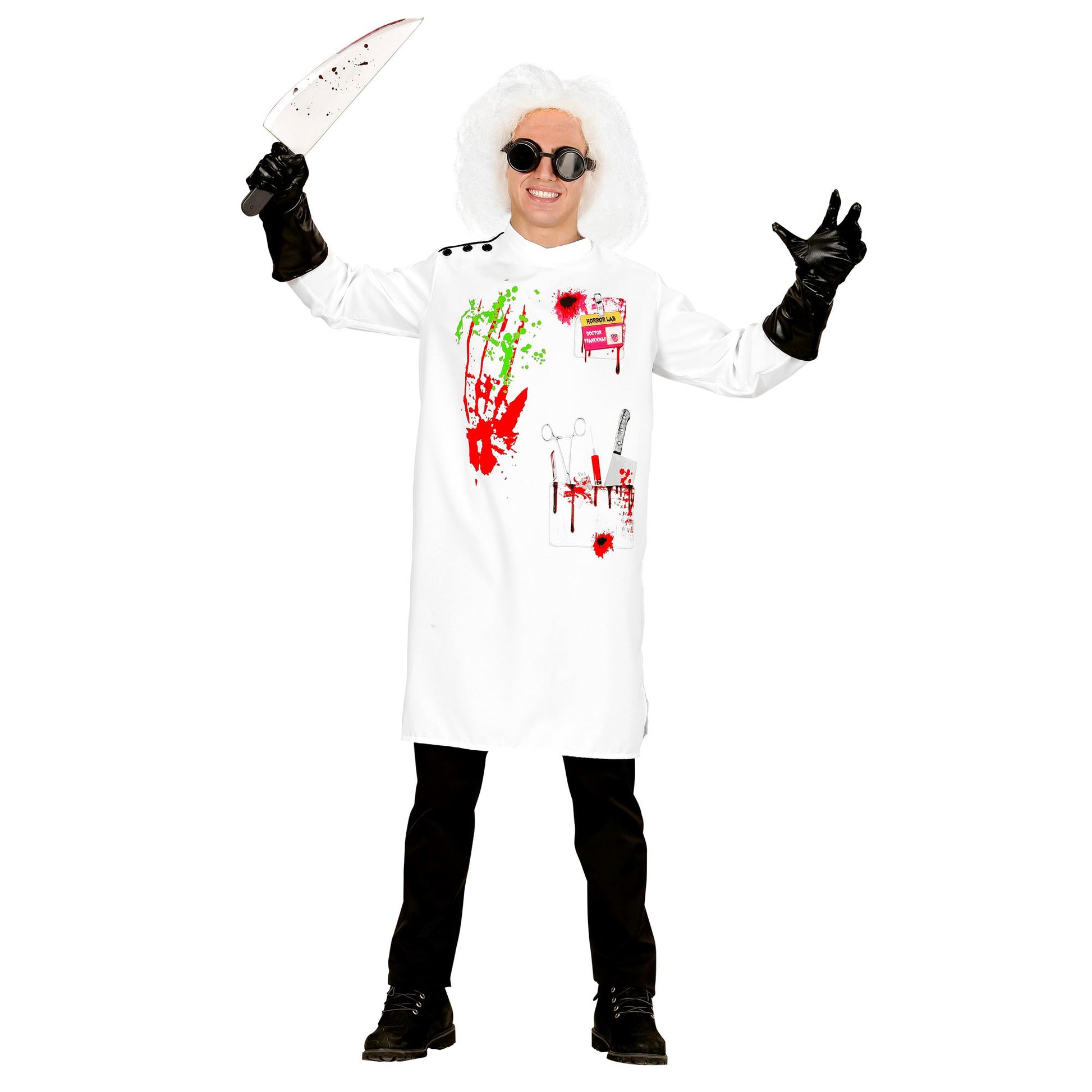 "MAD SCIENTIST" (Laborkittel, Handschuhe) – Detailansicht