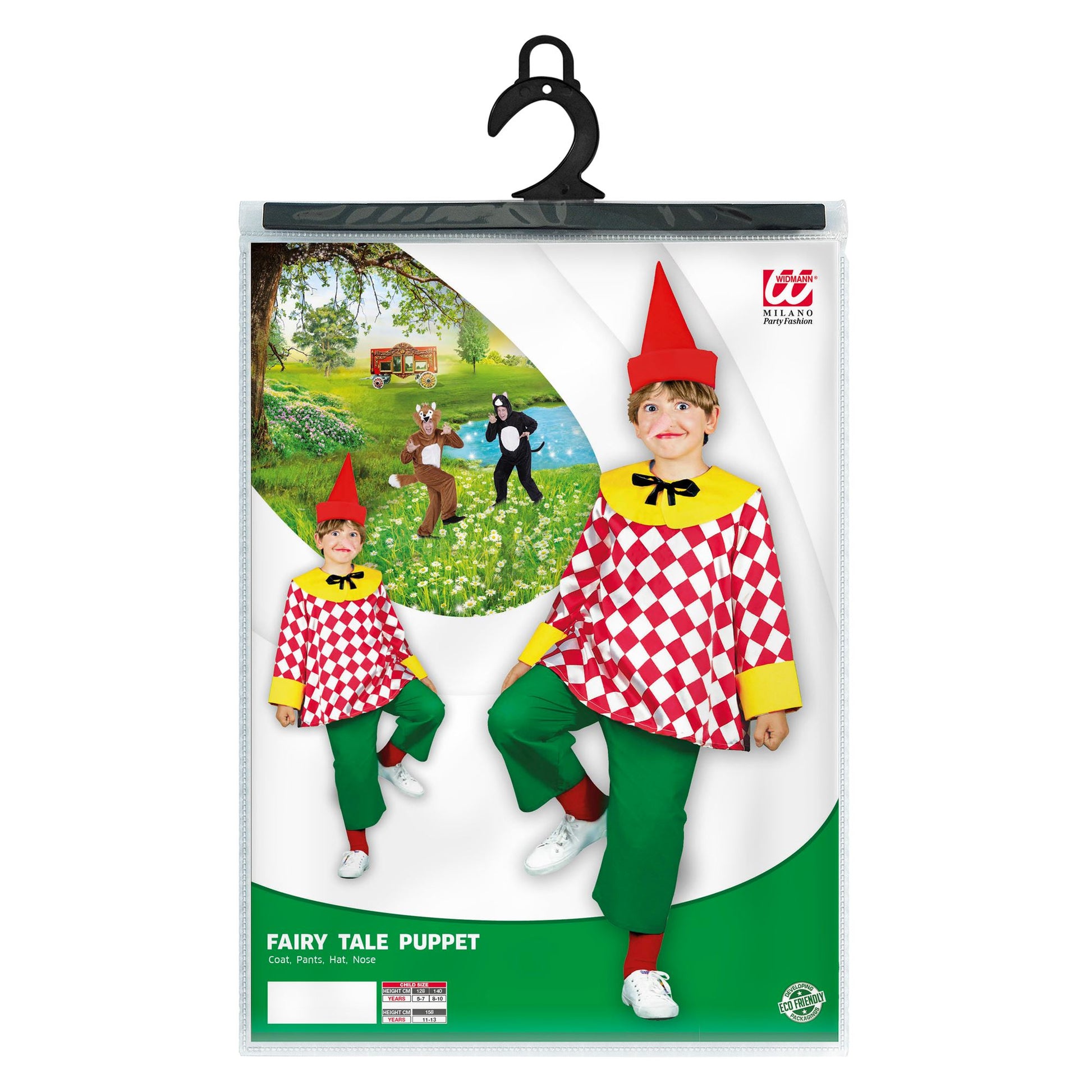"MAERCHENMARIONETTE" (Coat, Hose, Hut, Nase) – Detailansicht