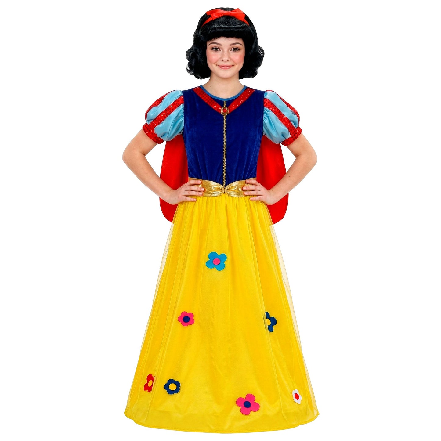 "MÄRCHENPRINZESSIN" (Kleid, Umhang, Gürtel) – Detailansicht