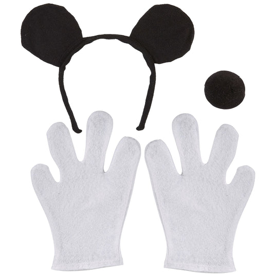 "MÄUSCHEN" Dress- Up- Set (Ohren, Nase, Handschuhe) – Vorderansicht
