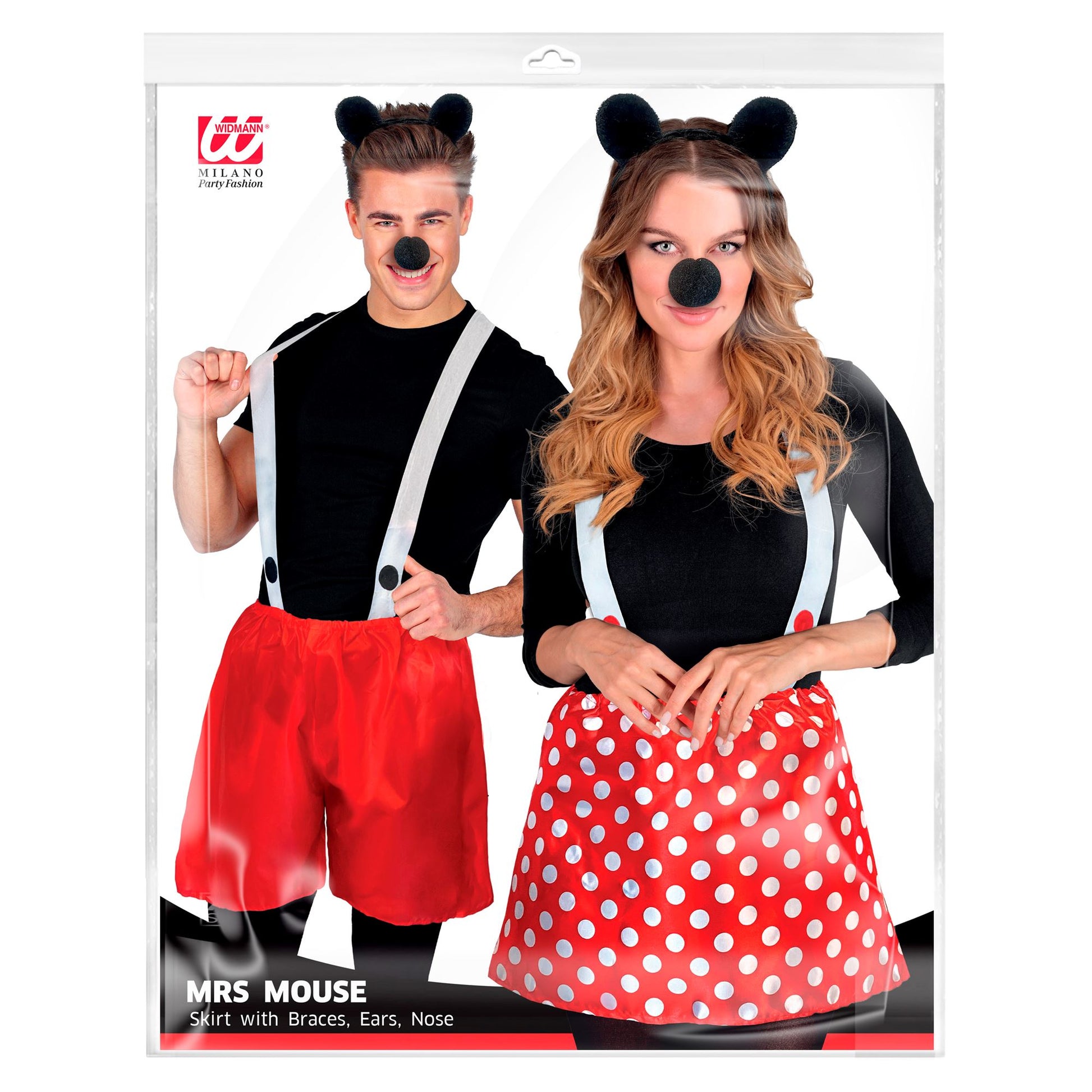 "MÄUSCHEN" Dress- Up- Set (Ohren, Nase, Rock oder kurze Hose) sort. 3 weiblich, 3 männlich – Detailansicht