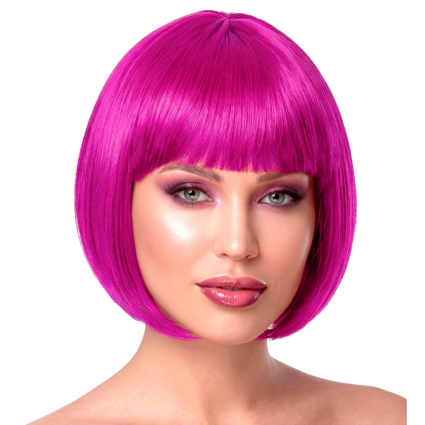 "MAGENTA CHANEL PERÜCKE" in Polybag – Vorderansicht