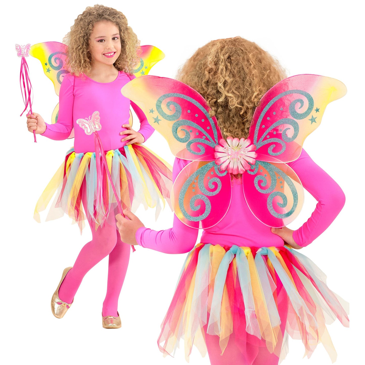 "MAGIC FAIRY" bunt (Tutu, Flügel, Feenstab) – Ansicht 3