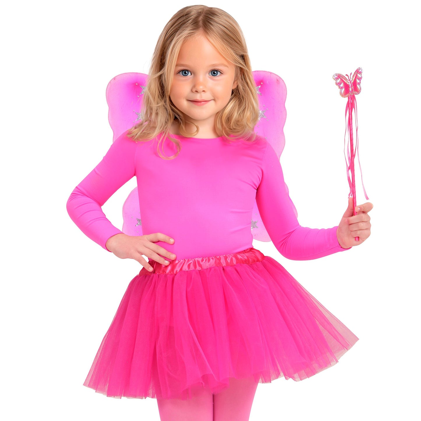 "MAGIC FAIRY" pink (Tutu, Flügel, Feenstab) – Ansicht 4
