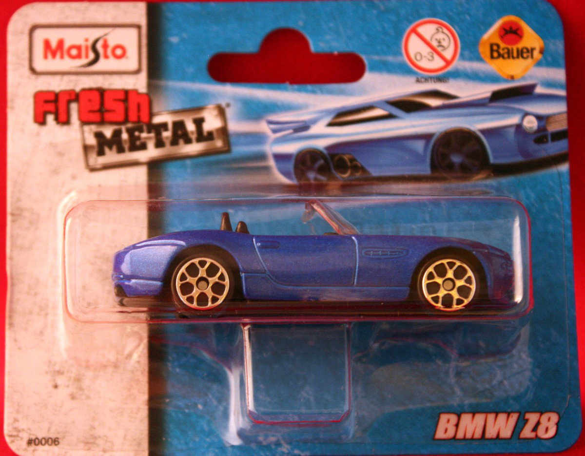 Maisto Fresh Metal Miniatur-Spielzeugauto BMW Z8 blau Massstab 1:64