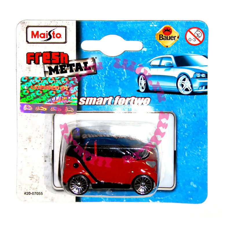 Maisto, Fresh Metal Miniature, Smart for 2, Spielzeugauto, 11650, Rot, 1:64, 3+