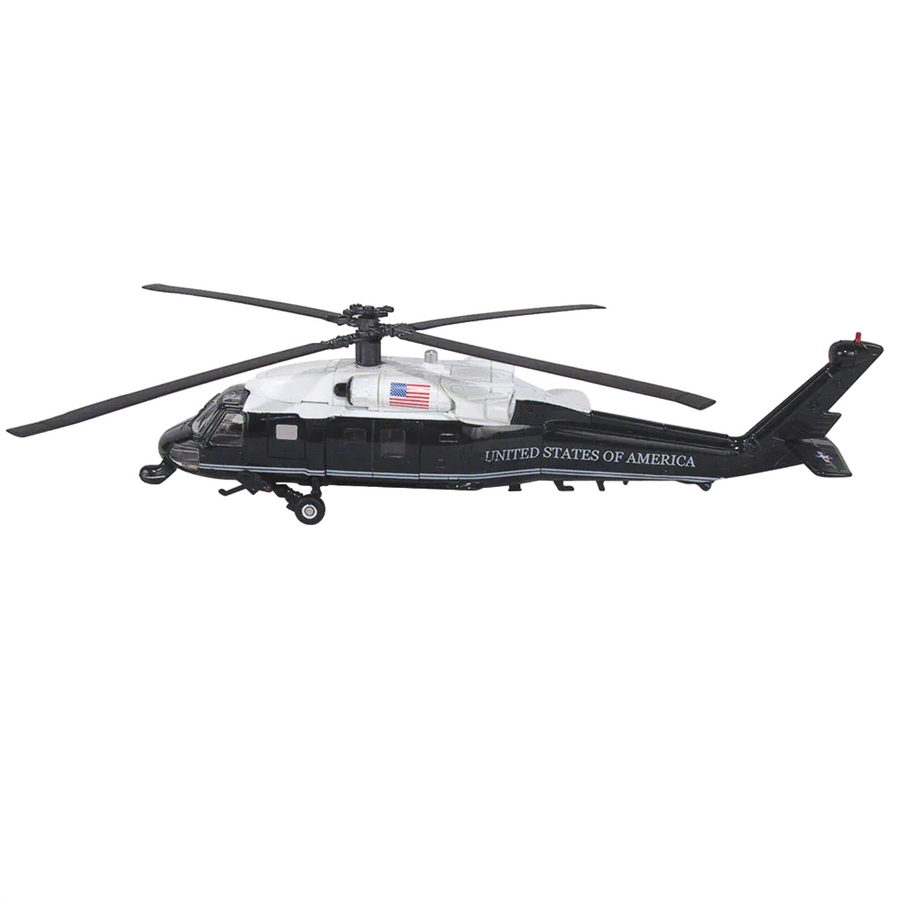 Maisto, Fresh Metal Tailwinds, Military Helicopter Sikorski VH-60N, Spielzeugauto, Schwarz und Weiß, 1:14, 8+ jahre