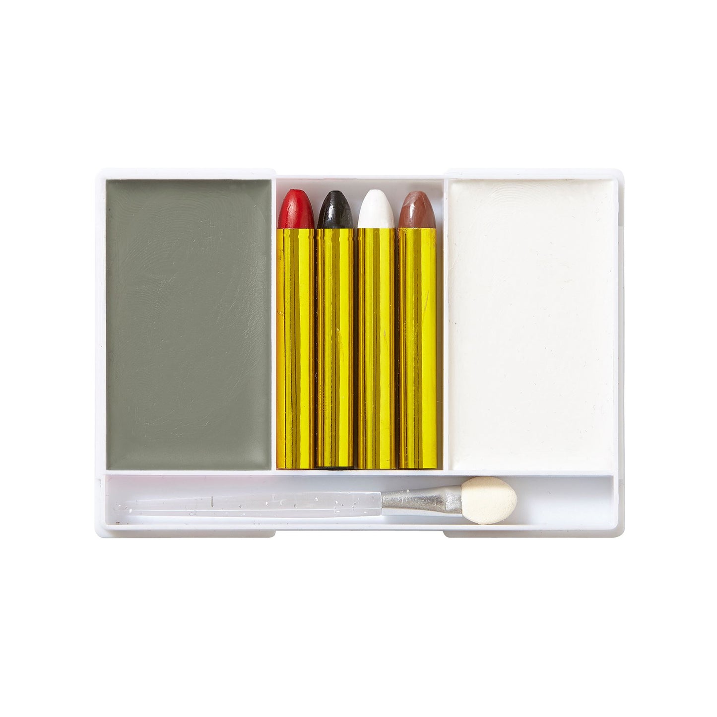 "MAKE UP SET VAMPIR" (4 Schminkstifte, graues und weißes Make Up in Schale, Pinsel) - Farben in Schale: 12 g, Schminkstifte: 8 g – Detailansicht