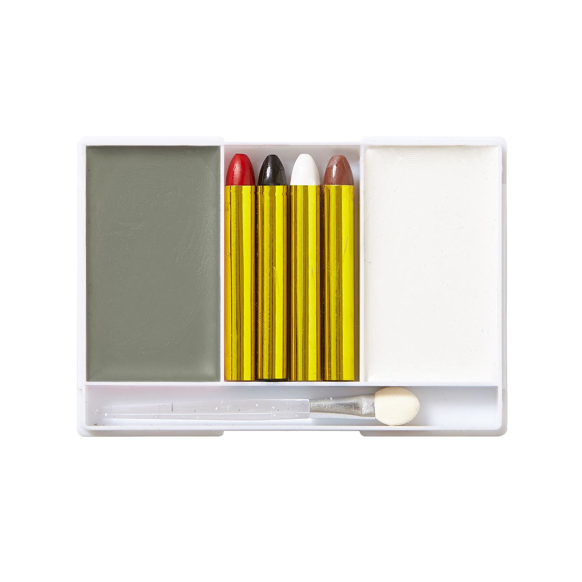 "MAKE UP SET VAMPIR" (4 Schminkstifte, graues und weißes Make Up in Schale, Pinsel) - Farben in Schale: 12 g, Schminkstifte: 8 g – Detailansicht
