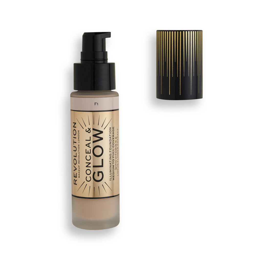 Makeup Revolution, Conceal & Glow, Erleuchtend, Cremige Foundation, F1, 23 ml