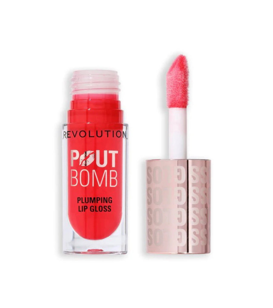 Makeup Revolution, Pout Bomb, Auffüllen, Lipgloss, Cherry Sheer Red, 4.6 ml