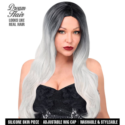 "MALIKA DREAM HAIR PERÜCKE" (mit hochwertiger Silikonhaut) in farbiger Box – Vorderansicht
