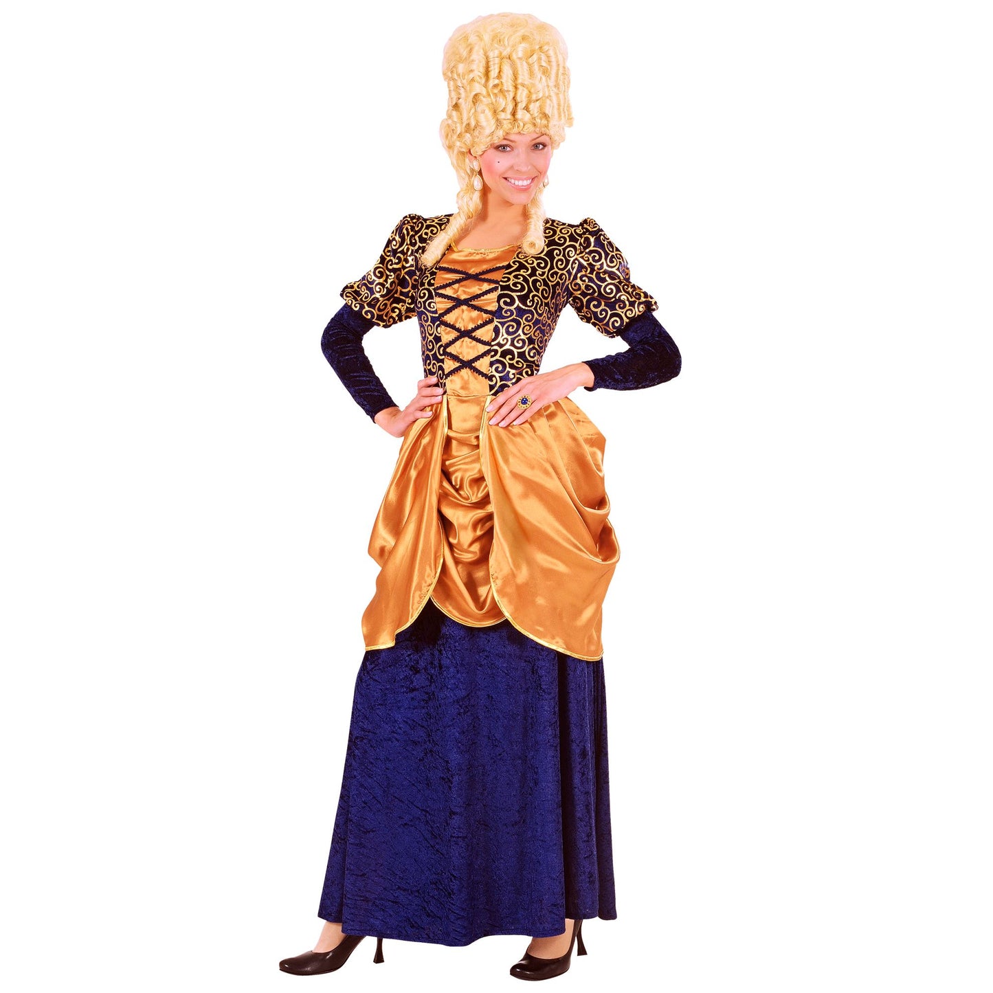 "MARCHESA" aus Samt - blau (Kleid) – Vorderansicht