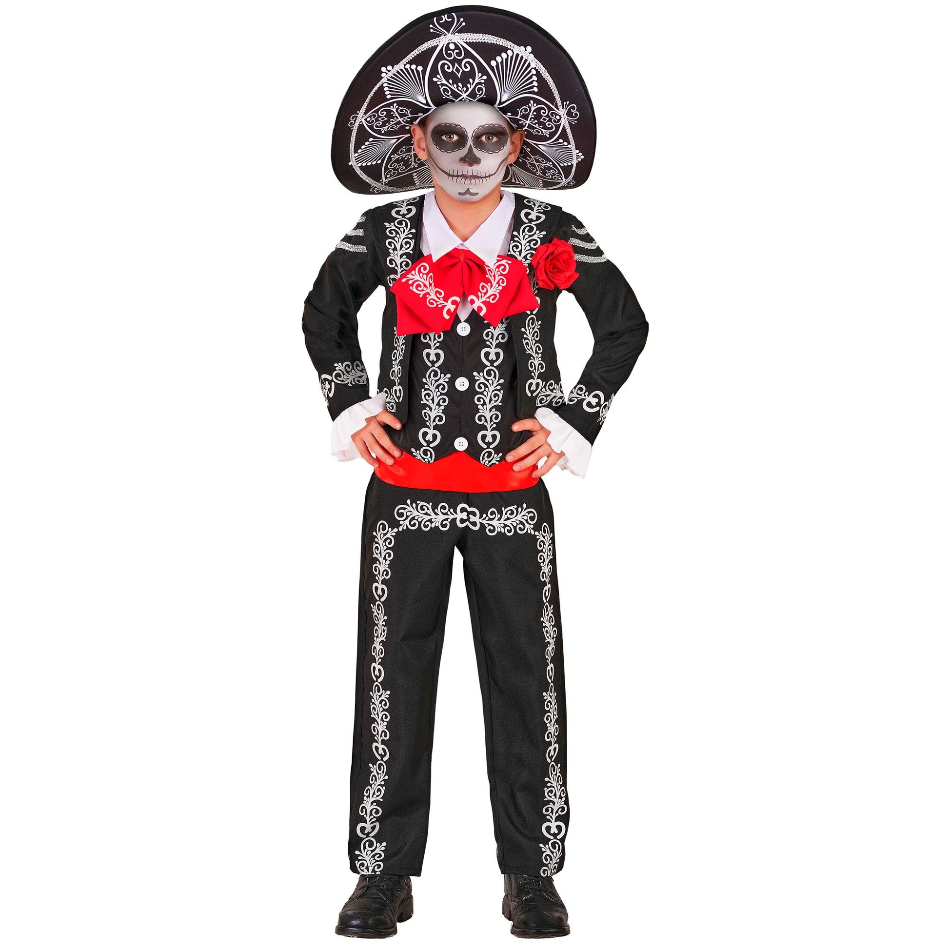 "MARIACHI DIA DE LOS MUERTOS" (Jacke, Hemd mit Weste und Fliege, Hose, Sombrero) – Ansicht 3