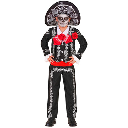 "MARIACHI DIA DE LOS MUERTOS" (Jacke, Hemd mit Weste und Fliege, Hose, Sombrero) – Ansicht 3