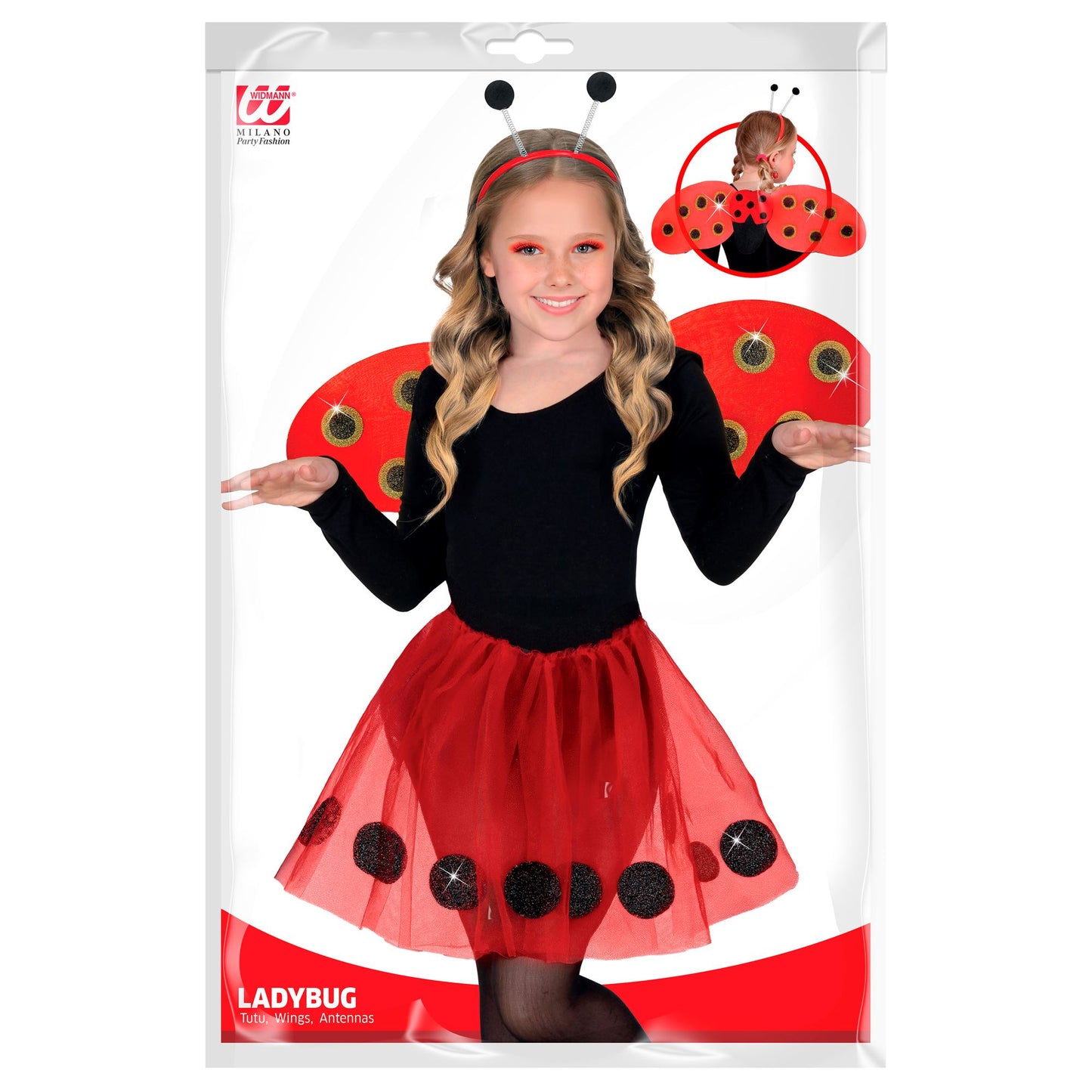 "MARIENKÄFER" Dress-up Set (Tutu, Flügel, Antennen) – Detailansicht