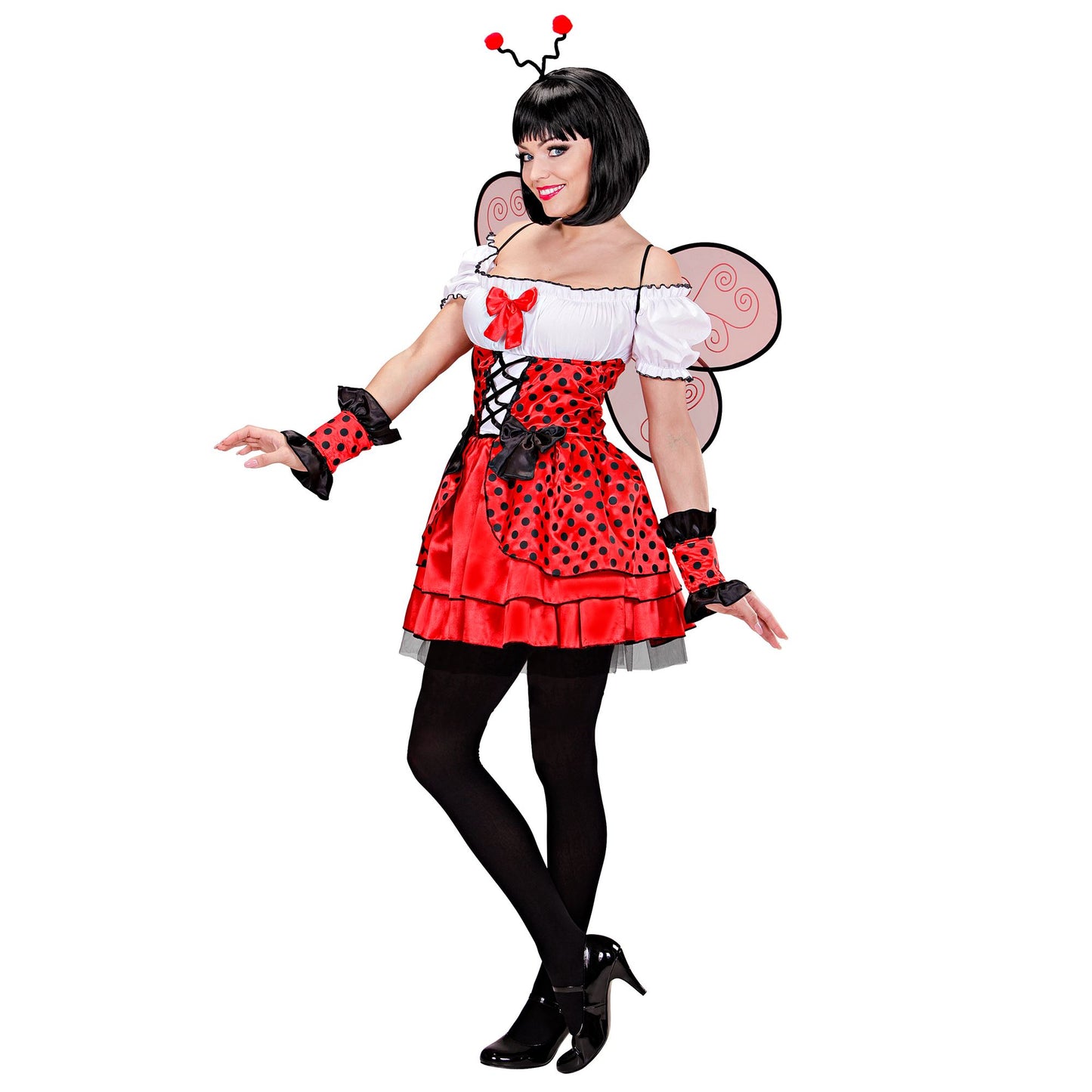 "MARIENKAEFER" (Kleid, Armstulpen, Flügel, Antennen) – Detailansicht