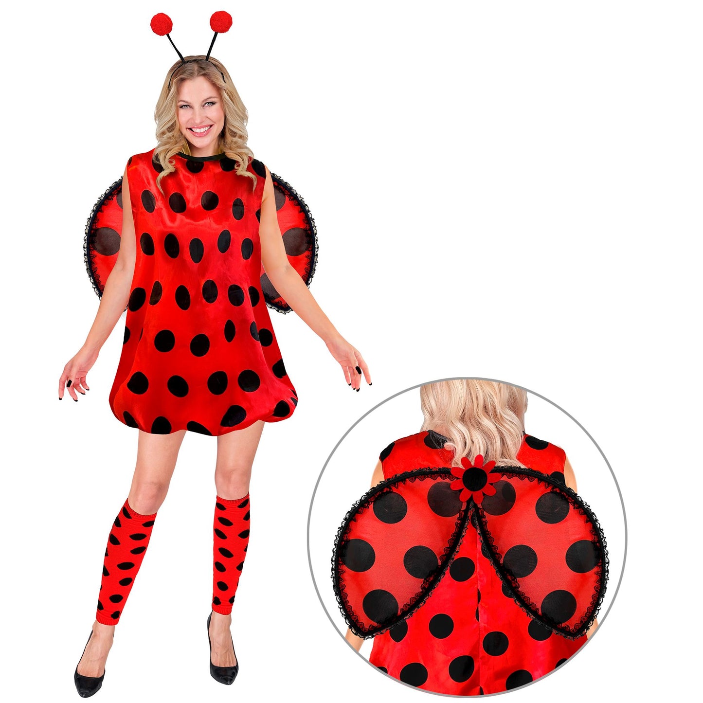 "MARIENKÄFER" (Kleid, Stulpen, Flügel, Fühler) – Vorderansicht
