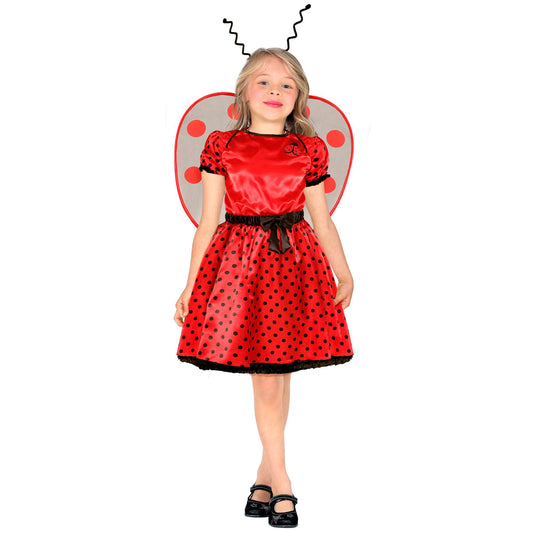 "MARIENKÄFER" (Kleid, Unterrock, Gürtel mit Schleife, Flügel, Antennen) – Vorderansicht