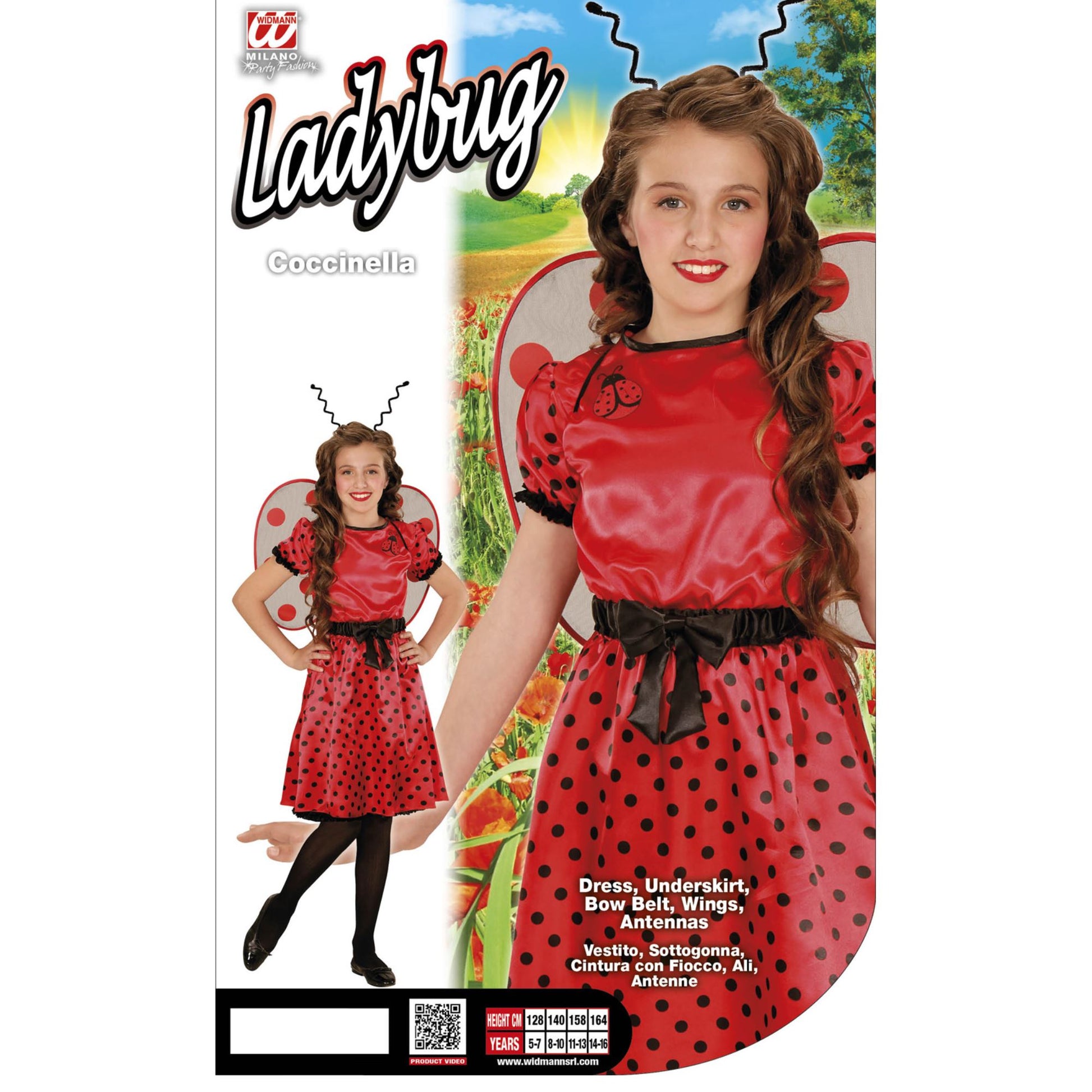 "MARIENKÄFER" (Kleid, Unterrock, Gürtel mit Schleife, Flügel, Antennen) – Ansicht 3