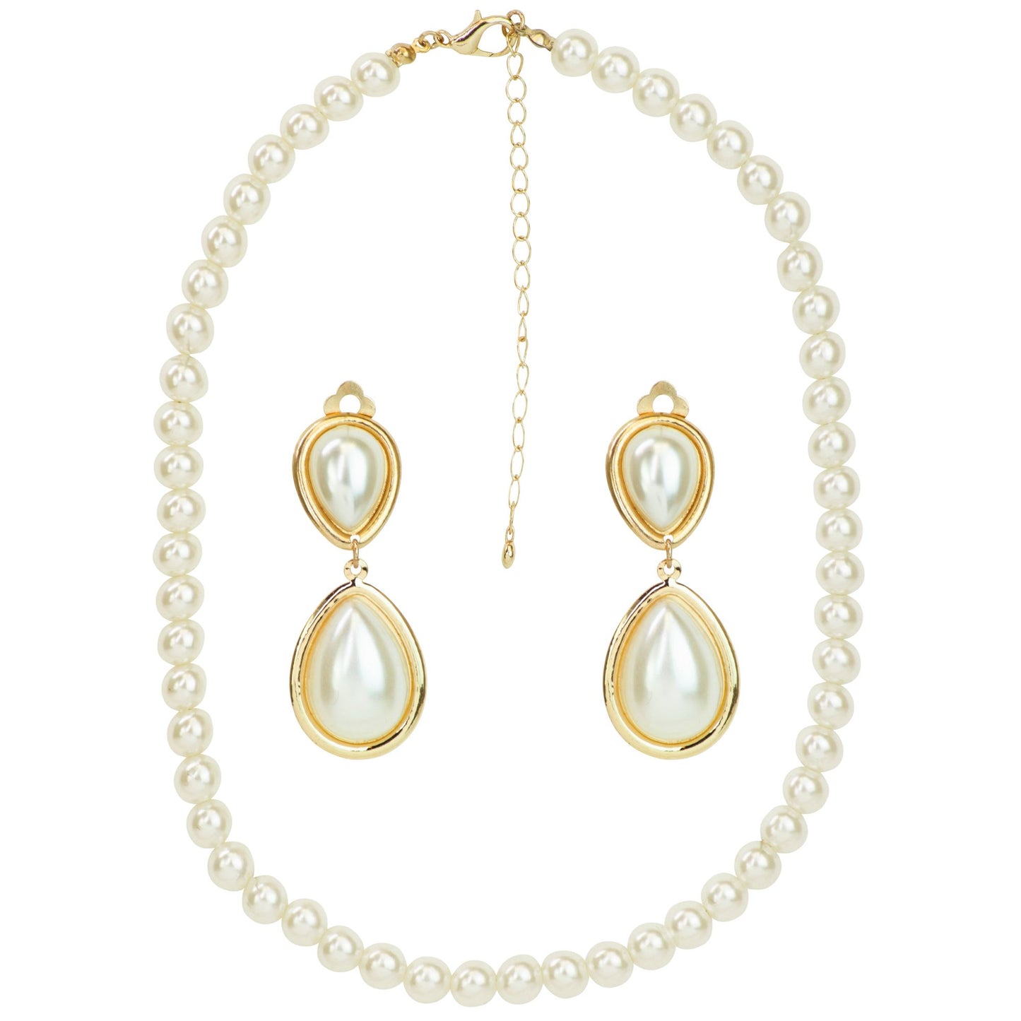 "MARILYN" Set (Perlenhalskette, Ohrringe) – Detailansicht