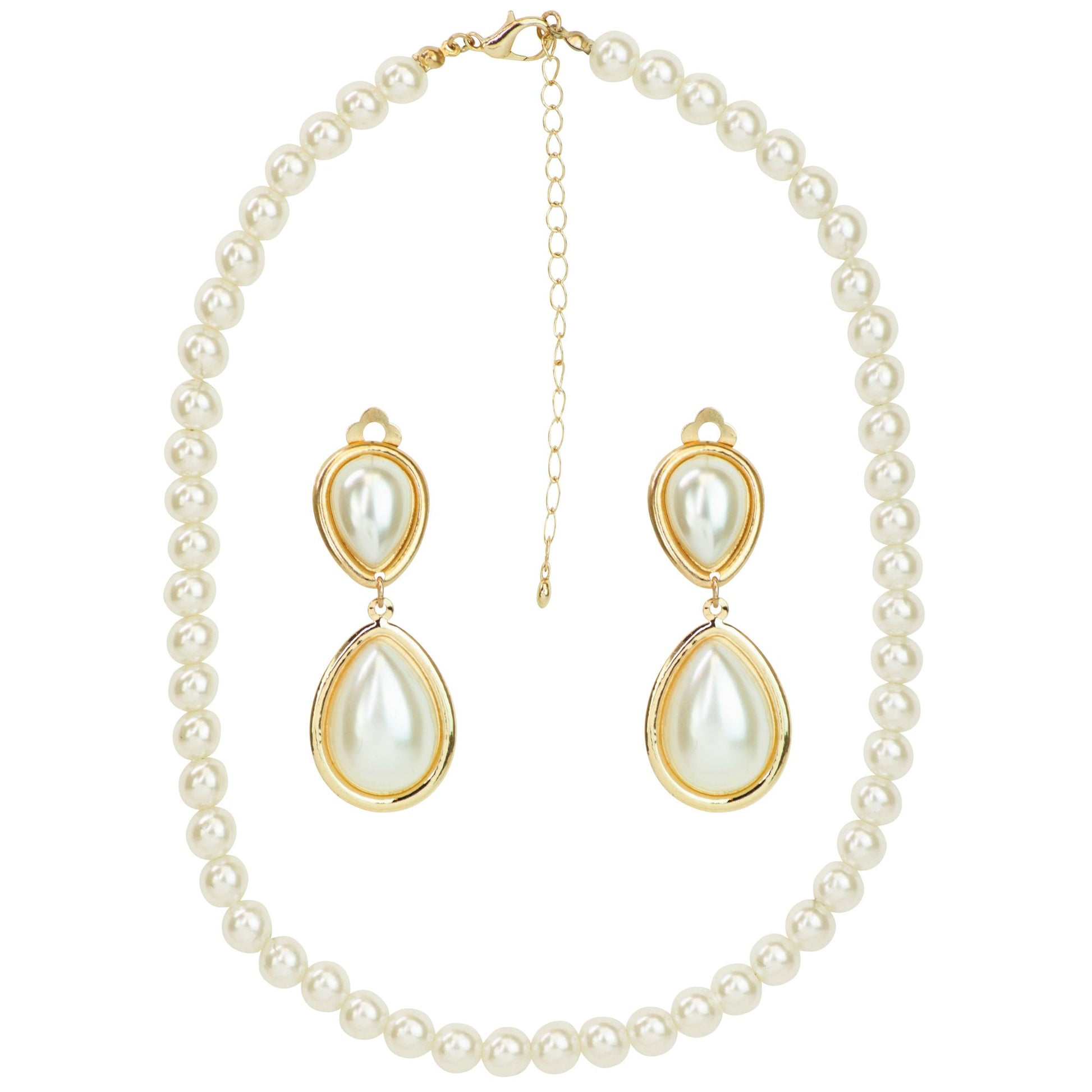 "MARILYN" Set (Perlenhalskette, Ohrringe) – Detailansicht