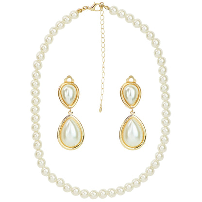 "MARILYN" Set (Perlenhalskette, Ohrringe) – Detailansicht
