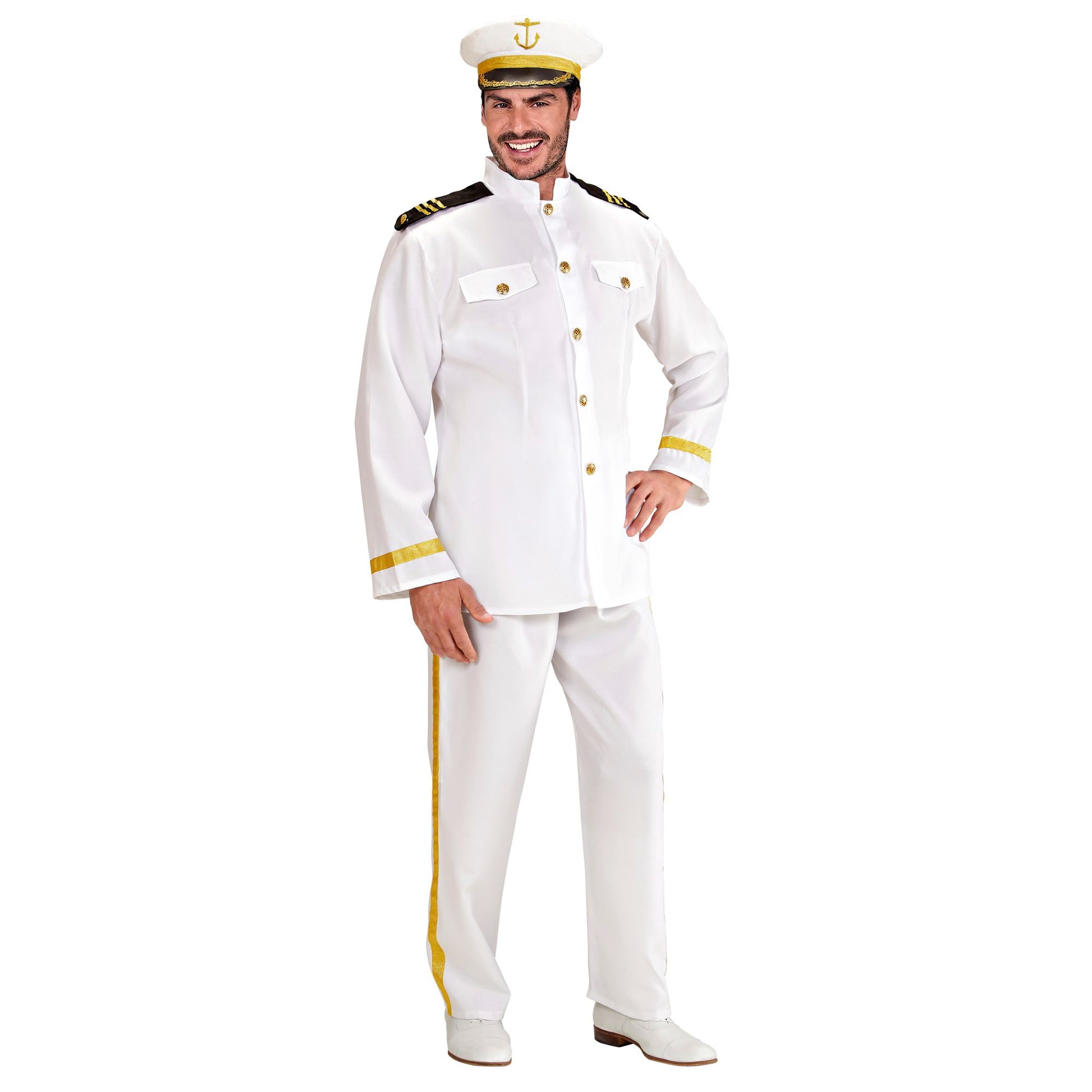 "MARINE-KAPITÄN" (Jacke, Hose, Mütze) – Vorderansicht