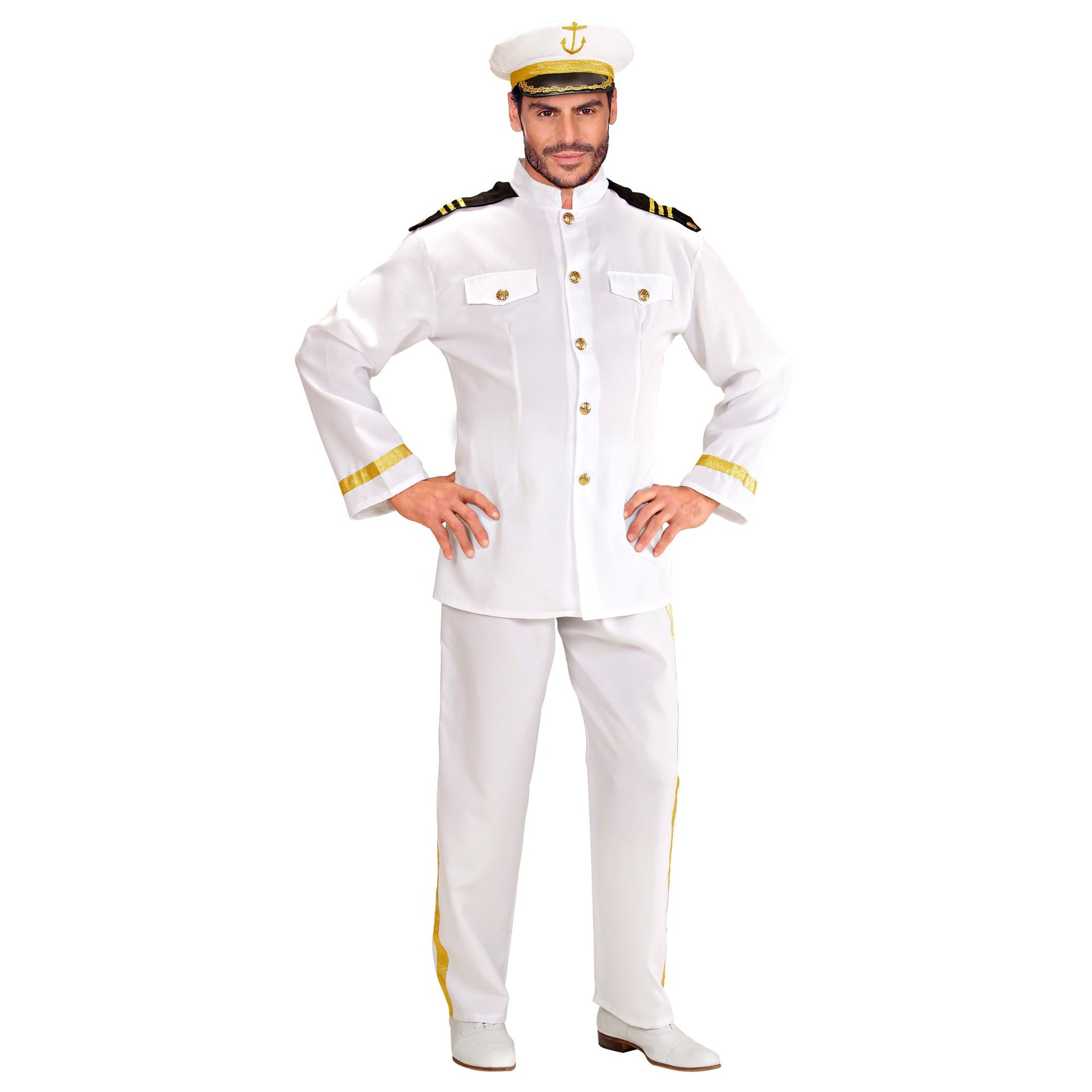 "MARINE-KAPITÄN" (Jacke, Hose, Mütze) – Detailansicht