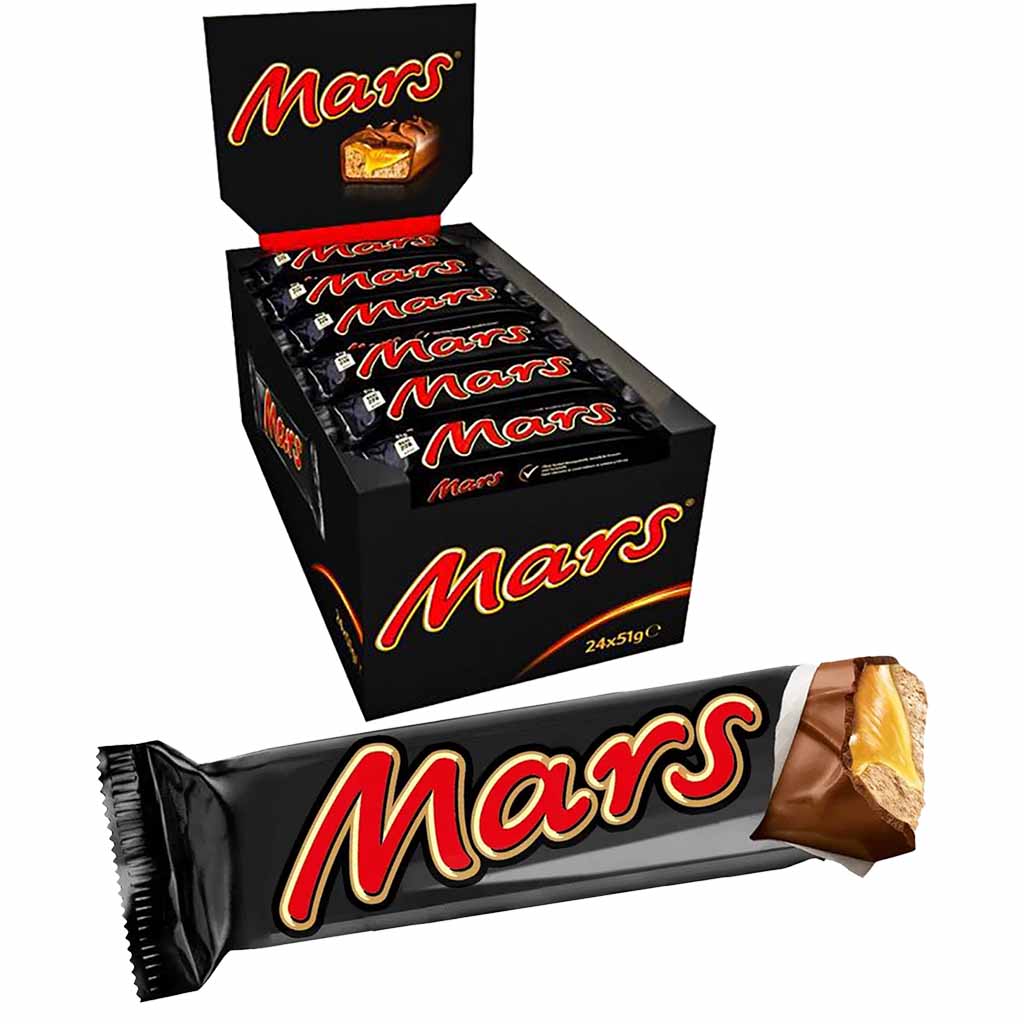 Mars Riegel 24x51g Packung klassische Schokoladenriegel mit Karamell und Nuss
