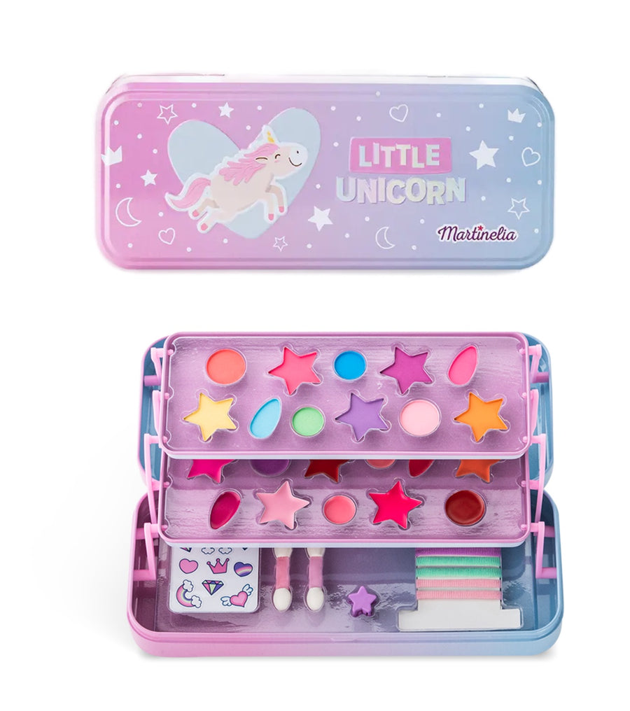 MARTINELIA MARTINELIA Little Unicorn Kosmetikbox aus Metall 3 Ebenen 29 Teile Set