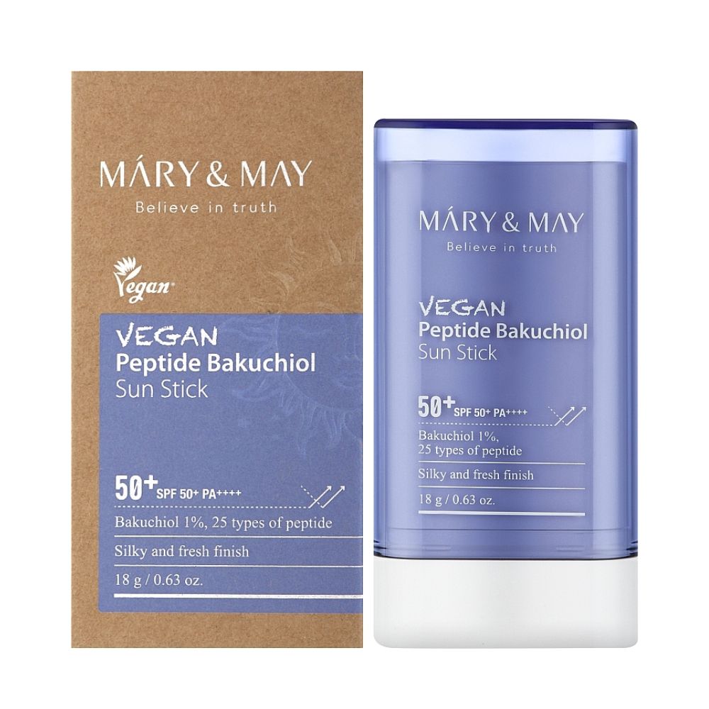 Mary and May, Peptide Bakuchiol, Vegan, Sonnenschutzstift, SPF 50+, 18 g