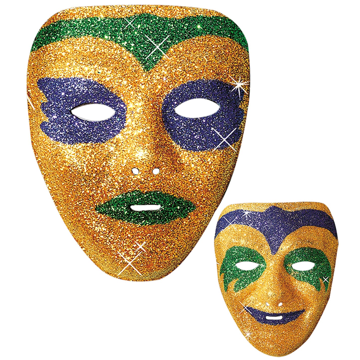 " MASKE" aus Plastik - in 2 Modellen und 2 Farben sort – Vorderansicht
