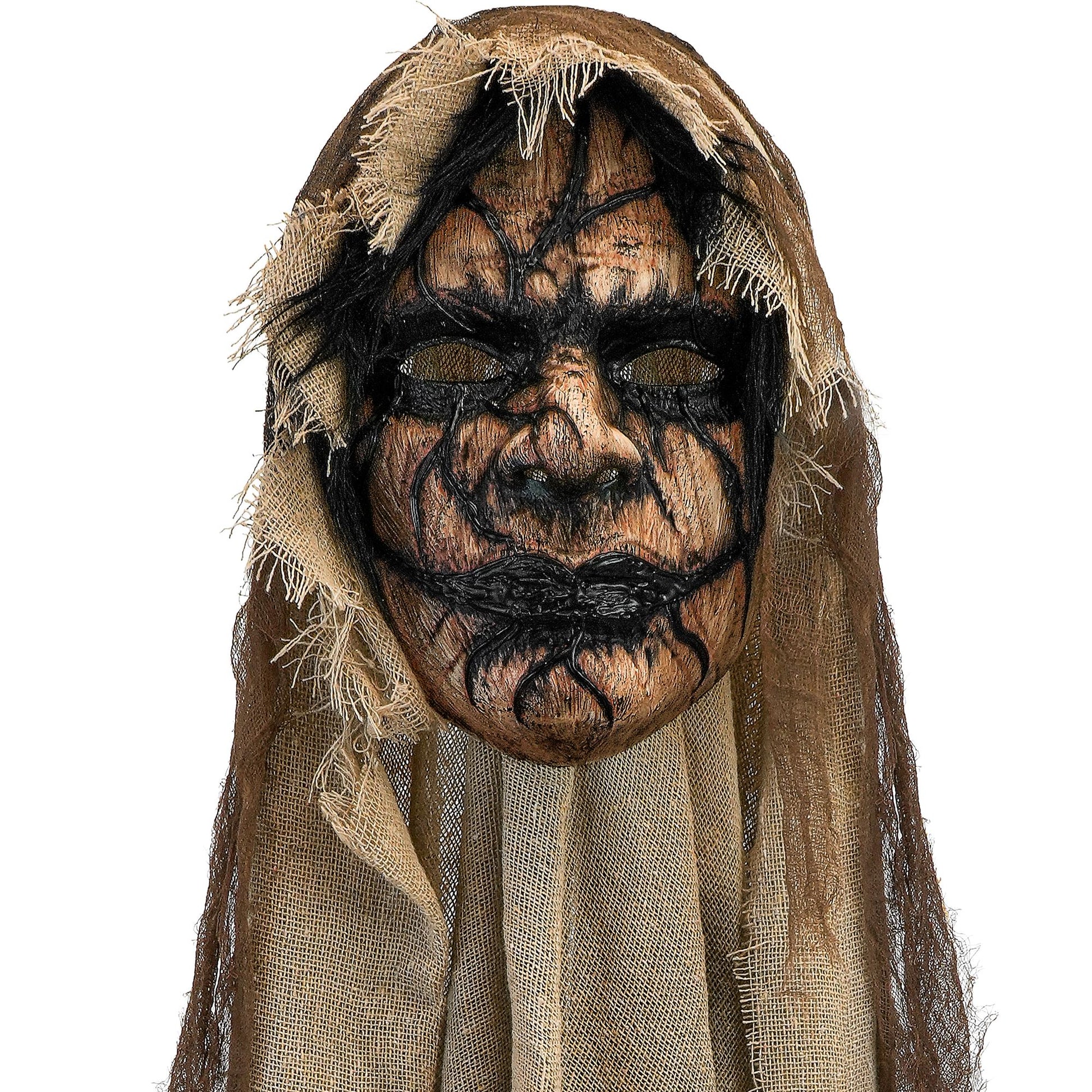"MASKE DÄMON MIT UMHANG" – Vorderansicht