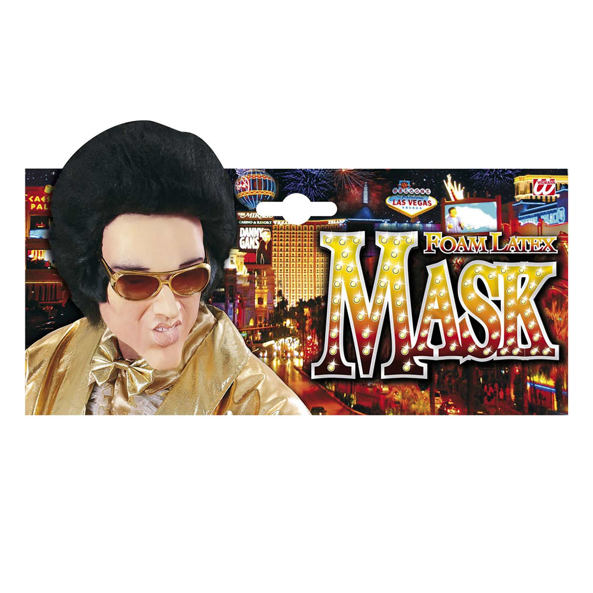 "MASKE KING OF ROCK 'N' ROLL AUS LATEXSCHAUM MIT PERÜCKE" – Detailansicht