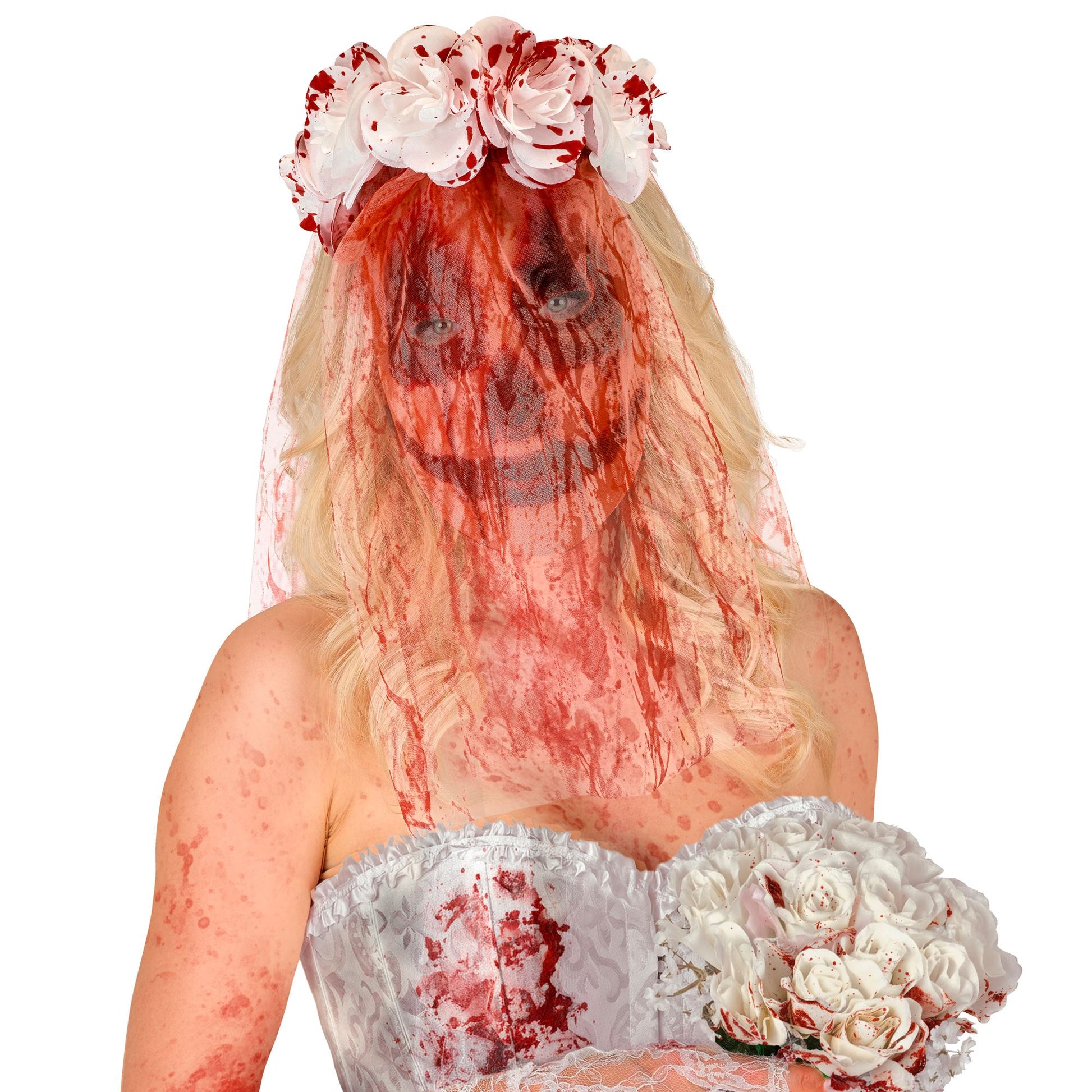 "MASKE MIT BLUTIGEM BRAUTSCHLEIDER UND BLUMEN" – Ansicht 4