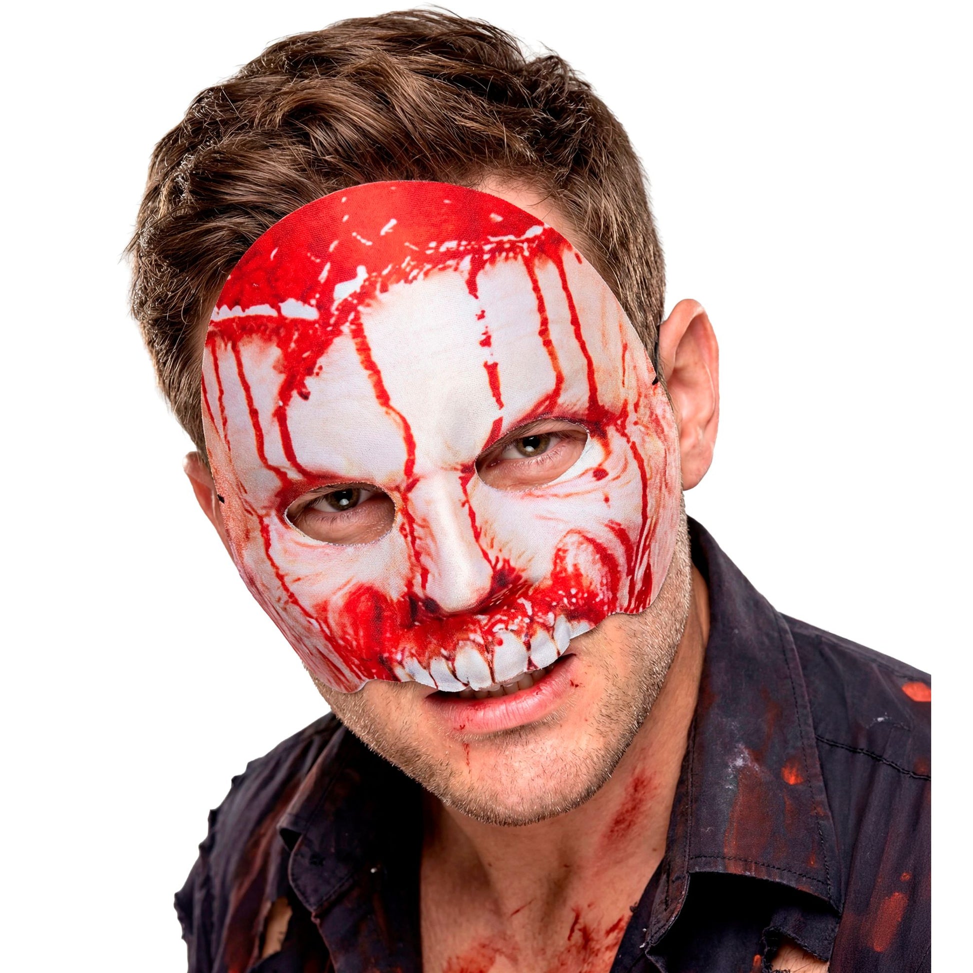 "MASKE PSYCHO KINNLOS BLUTIG AUS STOFF" – Detailansicht
