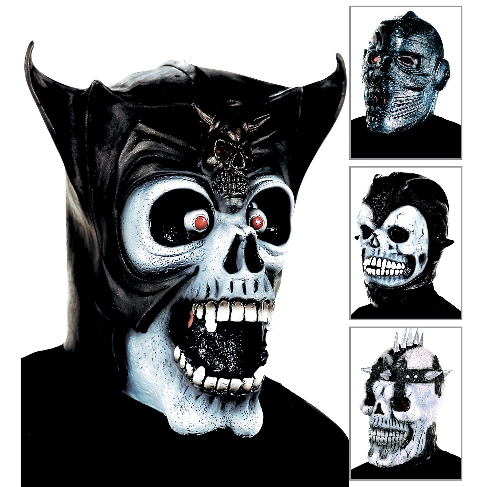 "MASKE SKULL FIGHTER" in 4 Modellen sort – Vorderansicht